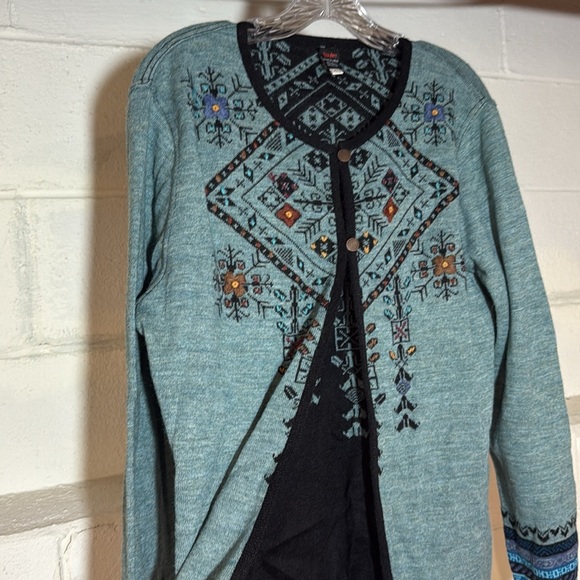 Embroidered Women's Sweater - Blue - Picture 7 of 7